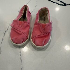 TOMS Kids toddler Pink Canvas Slip-On Shoes